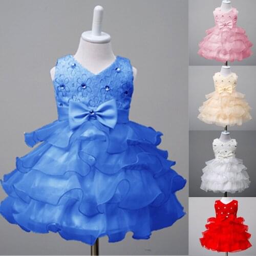 Baby Girl Dress Summer Costumes Bowknot Princess Party Dresses Kids Girl Dress Formal Pageant Gown Party Bridesmaid Dress