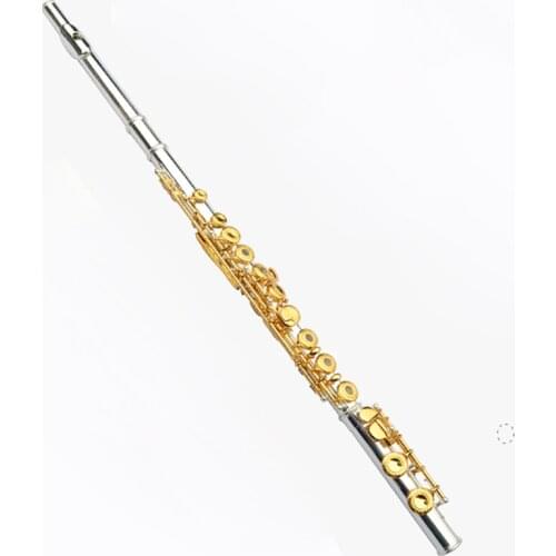 Naiputesi Gold-plated Key flute silver plated 371H 16 hole open And closed music instrument C Tune play music professional grade