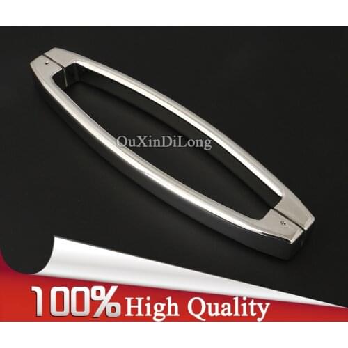 Luxury 304 Stainless Steel Frameless Shower Bathroom Glass Door Handles Pull / Push Handles Glass Mount Chrome Finished