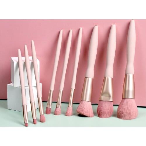 Luxury Pink 9-10pcs Makeup Brushes Set Professional Powder Foundation Make Up Brushes Set
