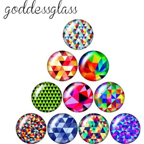 Beauty Diamonds surface Reflective pattern 10pcs 12mm/18mm/20mm/25mm Round photo glass cabochon demo flat back Making findings