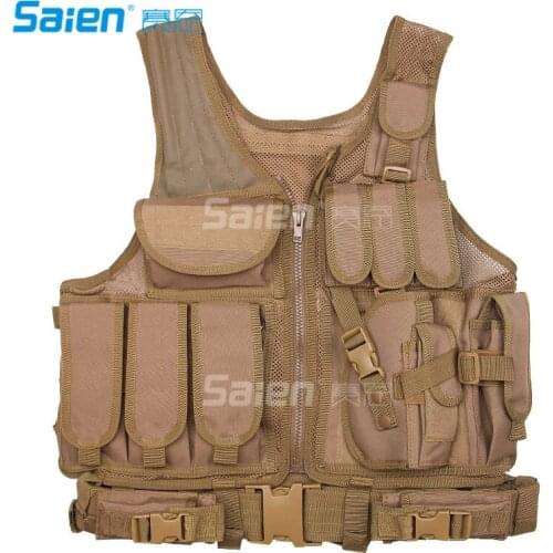 Tactical Vest Adjustable Breathable Combat Training Vest for Outdoor Hunting,Fishing,Army Fans,Survival Game, Combat Training