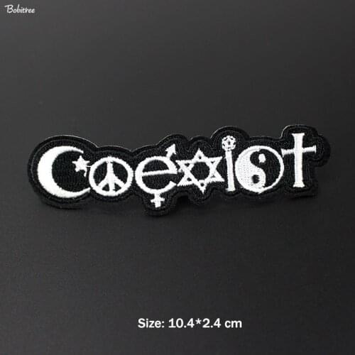 White Cool Alien Words Patch Hot Iron on for Cloth Embroidered Creative Badges for Jacket Jean Stickers Patchwork