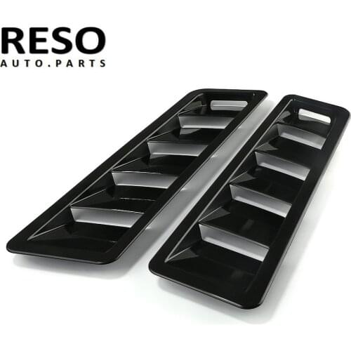 RESO--Universal Hood Vent Louver Air Cooling Panel Trim Set Black ABS Fits 17X5 Inch