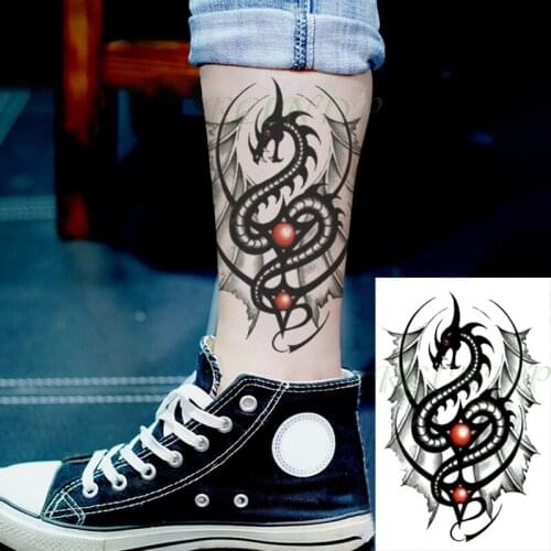 Waterproof Temporary Tattoo Sticker Roraing Dragon Fashion Fake Tatoo Flash Tatto Arm Leg Body Art for Women Men