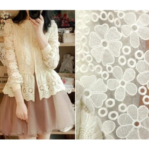 Embroidery lace cotton thread making wedding ceremony trailing lace flowers DIY surface fabric accessories
