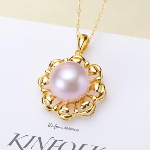 Delicate Bowknot Design Women DIY Pendant Base For 11-13mm Pearl Jewelry Making