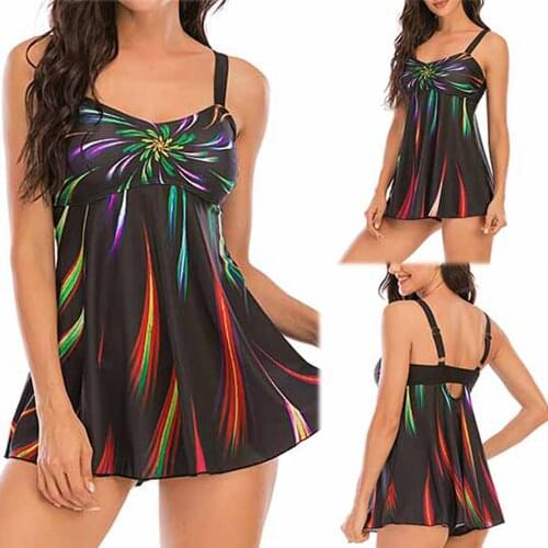 Women Swimsuit Tankini Large Digital Print Hot Spring Summer Beachwear Resort Split Set Bathing Swimwear Kупальник женский 2021