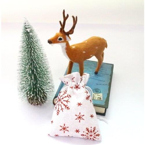 19 Design Natural cotton Jute Pouch Factory Directly Sale Cheap Gift Bag for Chirstmas 5pcs/lot Can Print Logo