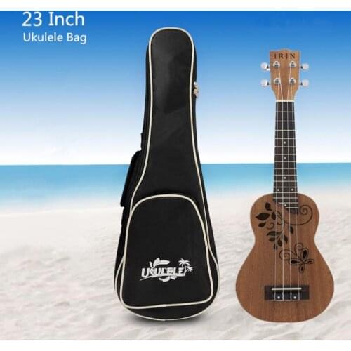 23 Inch Black Portable Single Shoulder Ukulele Bag Soft Case Cotton Waterproof Bag Single Shoulder with Pattern