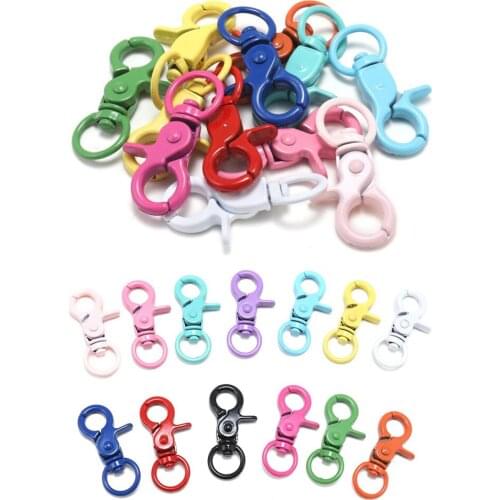 5Pcs/Lot Colorful Metal Lobster Clasps Clips Bag Key Rings Key Hooks Connectors for DIY Key Chain Jewelry Making Accessories