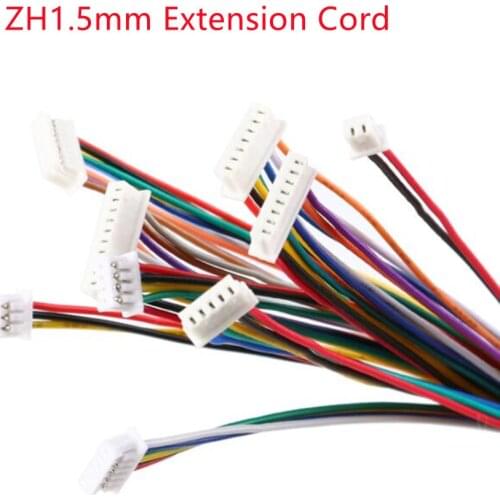 50PCS/1LOT ZH1.5mm Connector Male Extension Cord Electronic Cable Connection Terminal Wires Single/Double Head 2/3/4/5/6/7/8/10P