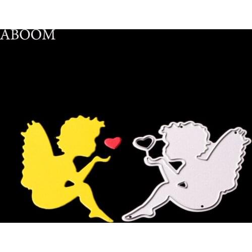 ABOOM New Angel Cutting Dies Carbon Steel DIY Scrapbooking Die Cut Wedding Cards Photo Album Decoration Metal Craft Die Stencils