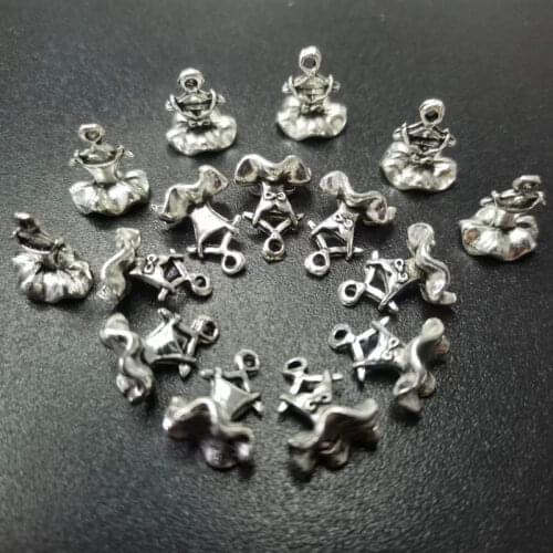 Newest 50 Pieces/Lot 10x13m Antique Silver Plated Alloy Ballet Skirt Charm For Jewelry Making