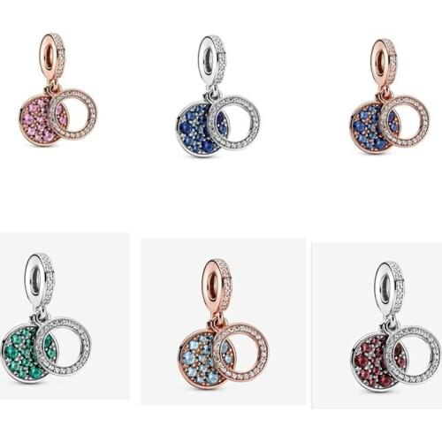 925 Sterling Silver Moments Blue Sky Stars Charms Love Bead Fit Original Pan Bracelet For Women DIY Jewelry