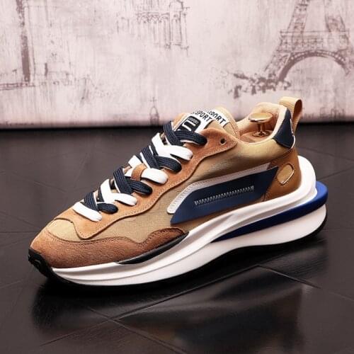 British Fashion Men Casual Comfort Shoes Male Mesh Breathable Trending Platform Leisure Sport Zapatos Mixed Color 38-43 ERRFC