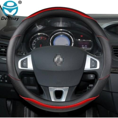 For Renault Fluence Car Steering Wheel Cover Breathable Microfiber Leather + Carbon Fiber New Fashion Auto Accessories