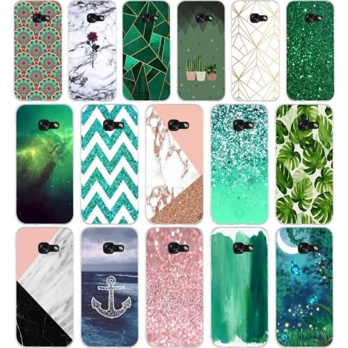 321FG Beautiful Emerald Green glitter Soft Silicone Tpu Cover phone Case for Samsung j3 j5 j7 2016 2017 j330 j2 j6 Plus 2018