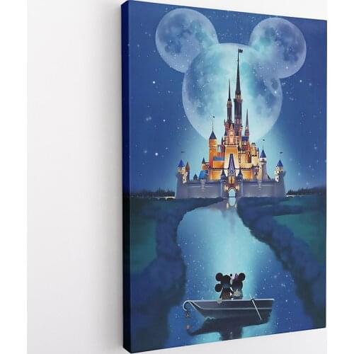Disney Castle Artwork Canvas Print Poster Cartoon Castle Painting Wall Art Wall Decor Kids Room Decor Cuadros NO FRAME