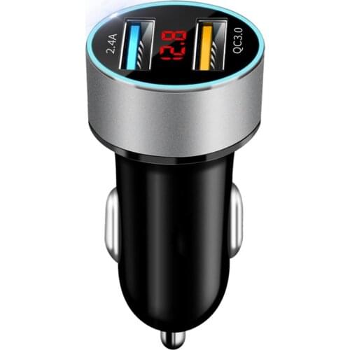 Dual USB Car Charger Adapter 3.1A Digital LED Voltage/Current Display Auto Vehicle Metal Charger For Smart Phone/Tablet