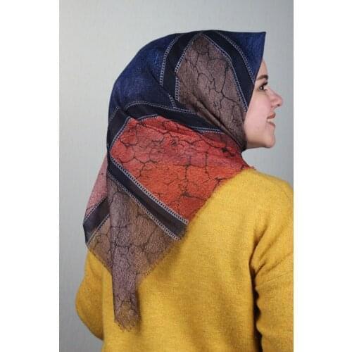 FOMARA SHİNE PATTERNED SILVERY LINEN SCARF-DESEN-08-RENK-15