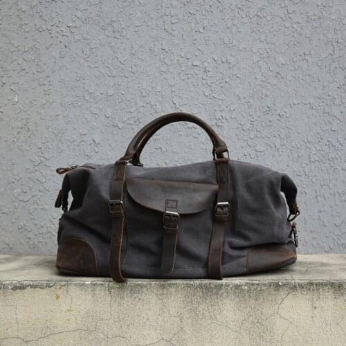 Canvas Travel Handbag Duffel Bag Mens Weekend Bag Large Capacity Leisure Crossbody Bag