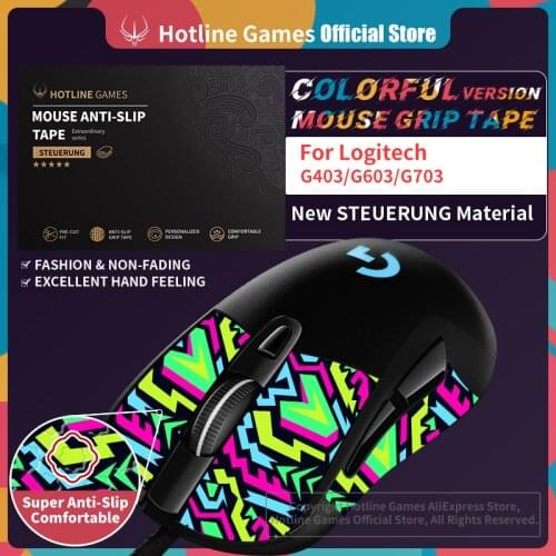 Hotline Games Mouse Grip Tape for Logitech G403 / G603 / G703 Gaming Mouse Anti-slip Tape [Color-Aurora]