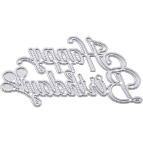 Happy Birthday DIY Metal Cutting Dies DIY Scrapbooking Stencil Photo Album Decorative Embossing Folder Dies Card Template