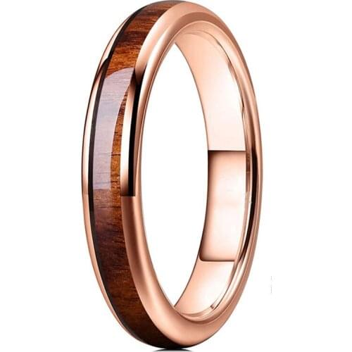 Fashion Rose Gold Wood Grain Rings for Women/Men Accessories Statement Jewelry Gift Ornament Engagement Wedding Band