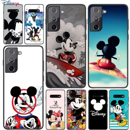 Playing Mickey Mouse Soft Black Cover For Samsung Galaxy S21 S20 FE Ultra S10 S10e Lite S9 S8 S7 Edge Plus Phone Case