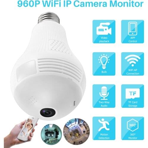 WiFi 960P Panoramic IP Camera 360-Degree View Two-Way Audio Home Security Camera Remote Monitor Via APP By Smartphone