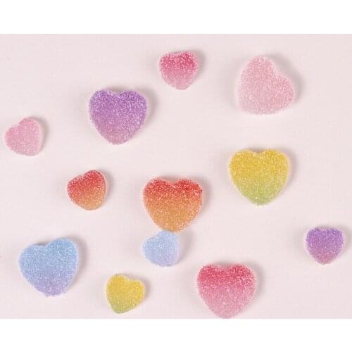 30PCS Cartoon Loving Heart Flatback Planar Resin Patch DIY Craft Supplies Phone Shell Decor Material Kids Hair Accessories Arts