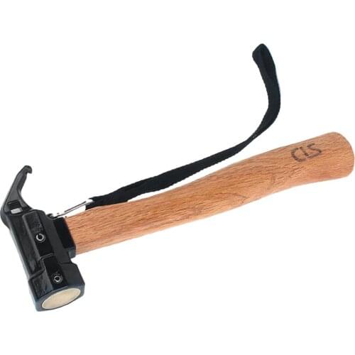 Camping Hammer Tools Rubber Handle Durable Stainless Steel Head Tent Pegs Nails Puller, 35mm Diameter Hitting Surface