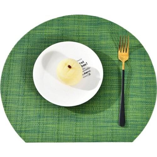 Cross-border Nordic Semi-circular PVC Placemat Terling Heat-resistant Western Fashion Kitchen Hotel Wear-resistant Washable