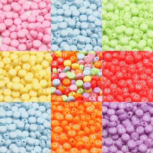 Multicolor Mixed White Letter Acrylic Color Beads Loose Spacer Alphabet Beads For Jewelry Making Handmade DIY Accessories