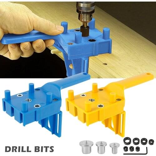 Handheld Woodworking Guide Wood Doweling Hole Saw Jig System 6/8/10mm Drill Bit Hole Puncher For Carpentry Dowel Joints Tool