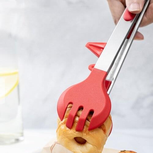 304 Stainless Steel BBQ Tongs Non-Slip Food Grade Silicone Food Tongs Heat Resistant 600°F Kitchen Tongs Kitchen Cooking Tool