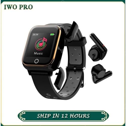 IWO M6 Bluetooth Headset Smart Watch Men Women MP3 Heart Rate Tracker Blood Pressure Full Touch Smartwatch for Android IOS