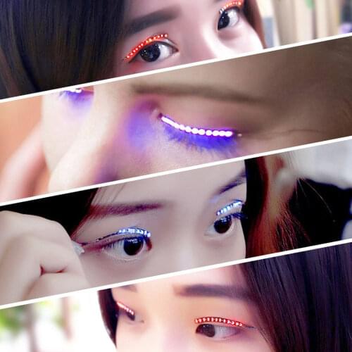 LED Light False Eye Lashes Luminous Eyelash for Party Bar Makeup Eyelid Eyeliner home decor wedding birthday Christmas Xmas