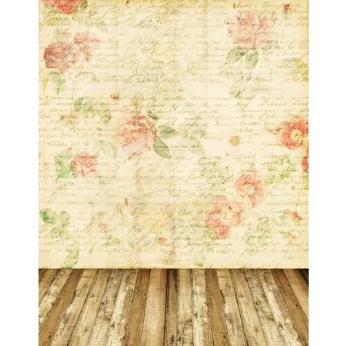 TR 8x8FT Flower Pattern Letter Brick Wall Wood Floor Photography Studio Prop Wedding Backgrounds Newborn Baby Children Backdrops