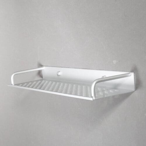 1set Corner Shelf Storage Rack Organizer Space Wall Mounted Rectangle Shelves Space Aluminum Shower Bathroom/Kitchen w/screws