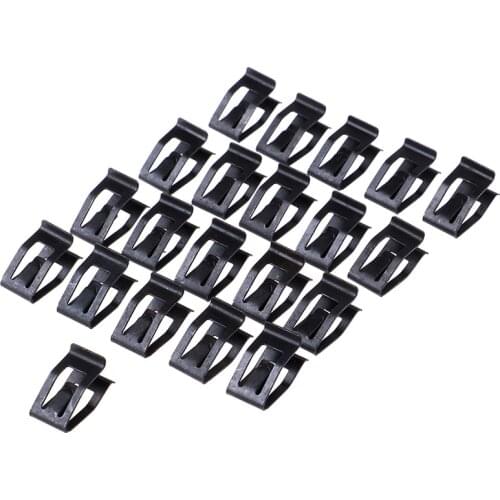 20Pcs Universal Car Front Console Dash Dashboard Auto Trim Metal Retainer Black Rivet Fastener Clips Wholesale