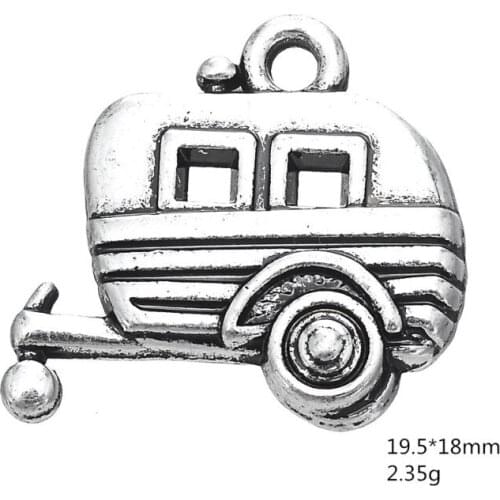 Vintage Classic Ancient Silver Bus Necklace Pendant Charms Jewelry Accessories For DIY Handmade Keychains,Bracelets Making