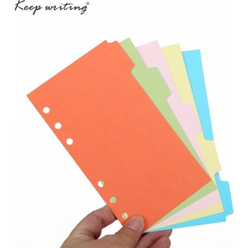 Binder Index Dividers B5 A5 A6 Inner Page organizer Notebook Index Paper Separator Divider Pages 5 Sheets Matching Filofax