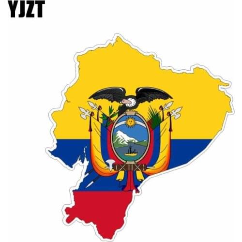 YJZT 10CM*9CM Motorcycle Creative Ecuador Flag Map Car Sticker PVC Decal 6-0590