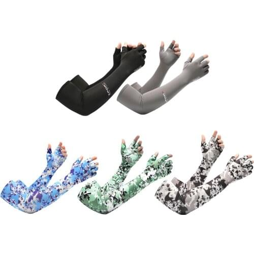 Sun Protection Half Fingers Ice Arm Sleeve Gloves Outdoor Unisex Arm Cover Sports Running Cycling Arm Cover for Men Woman