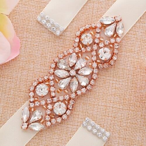 SESTHFAR Crystal Wedding Belt Rhinestone Stones Bride Bridal Belt Sashes Wedding Accessories For Evening Dress Belt