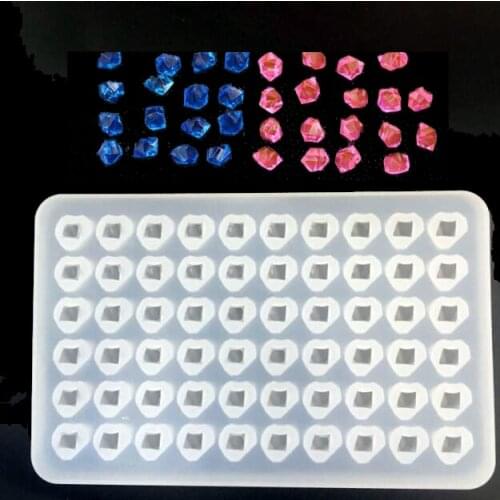 1=60pcs Crystal Diamond Irregular Stone Epoxy Mold Ice Cube Silicone Mold for jewelry making Pendant Resin Mold Decoration