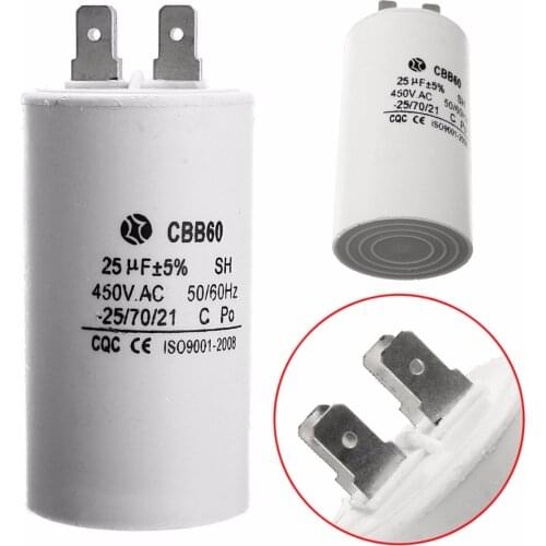 1pcs New CBB60 25UF 450V AC 50Hz/60Hz Starting Gasoline Generator Power Capacitor
