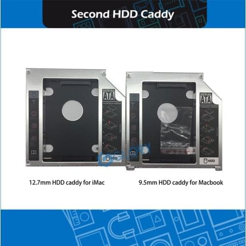 2.5'' HDD SATA SATAII SDD 2nd 12.7mm 9.5mm SSD HD SATA Hard Disk Drive HDD Caddy Adapter Bay for iMac for Macbook